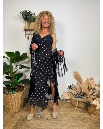 VESTIDO LUNARES Y VOLANTES